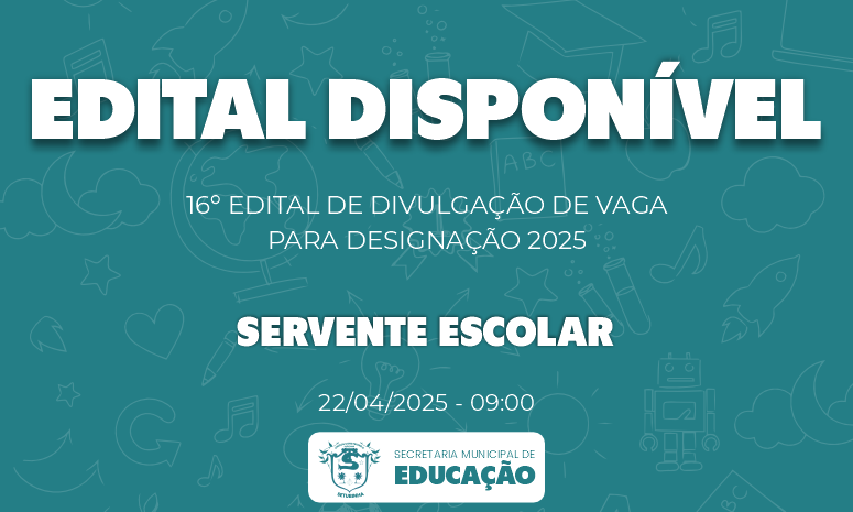 Edital 16 – Divulgação de vaga para contratação