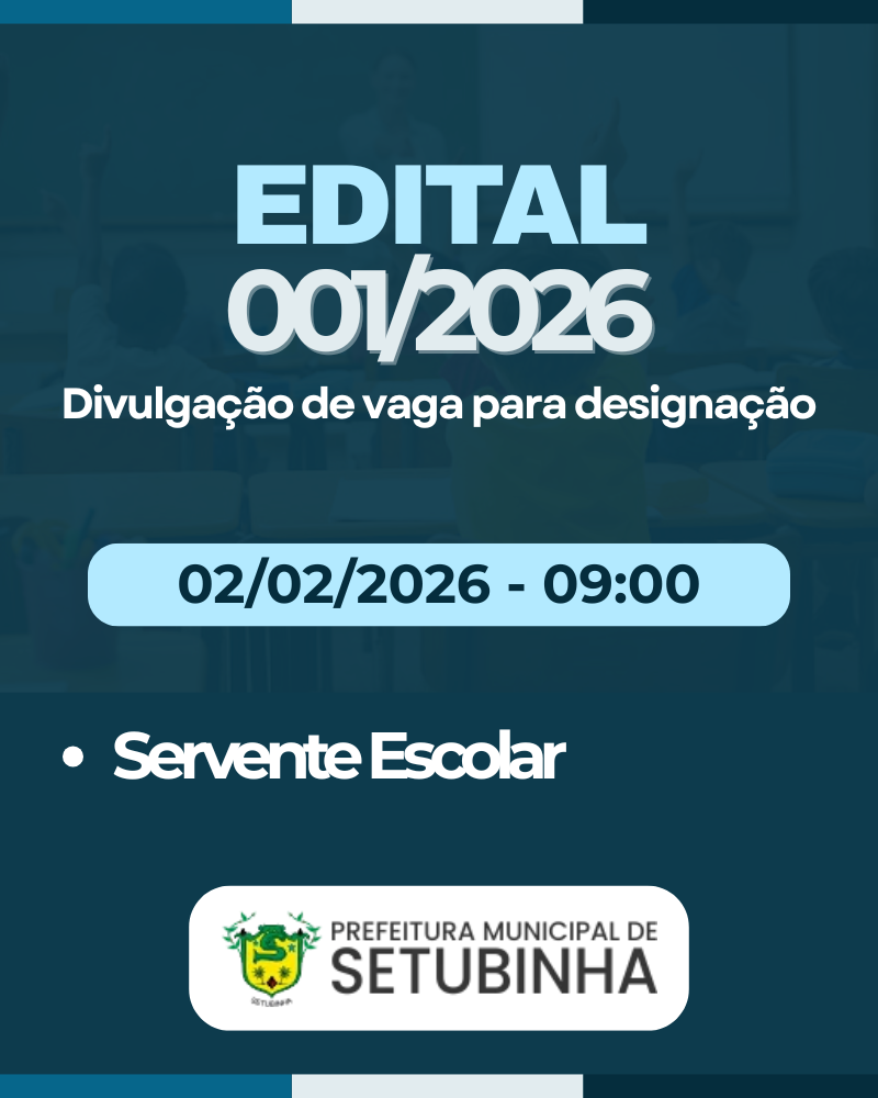 Edital 01/2026 – Divulgação de vaga para contratação