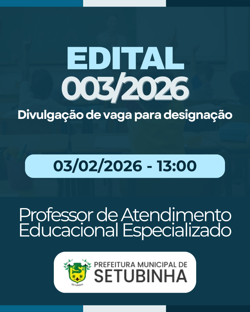Edital 03/2026 – Divulgação de vaga para contratação