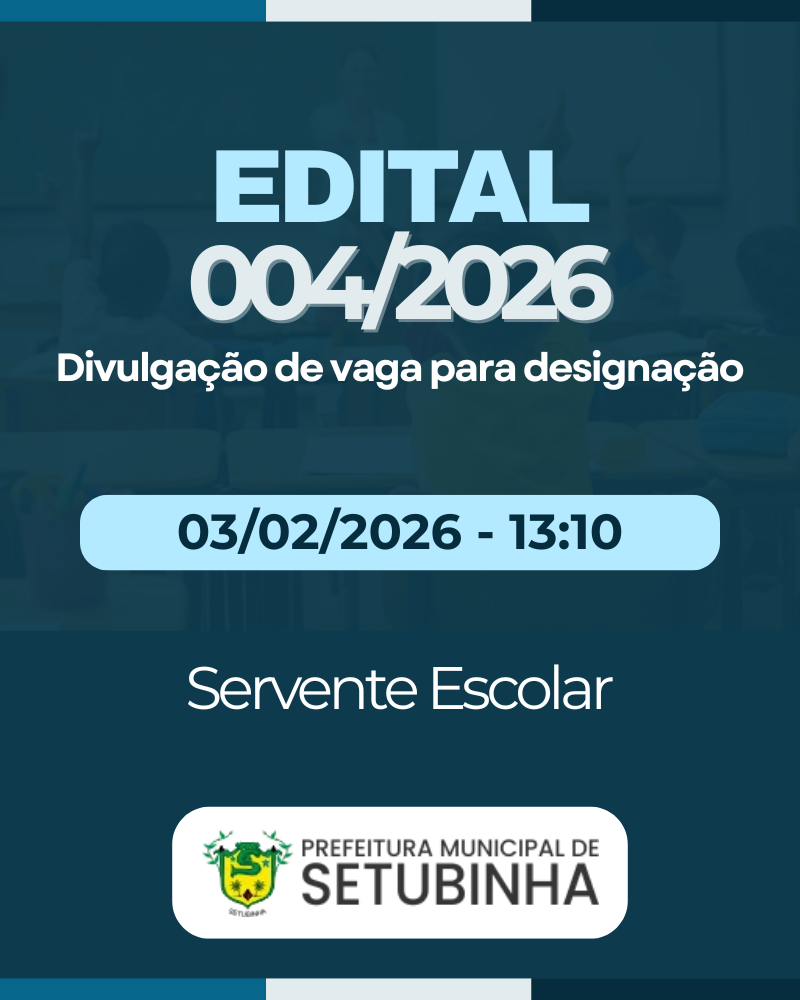 Edital 04/2026 – Divulgação de vaga para contratação