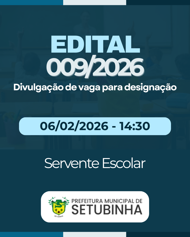 Edital 09/2026 – Divulgação de vaga para contratação
