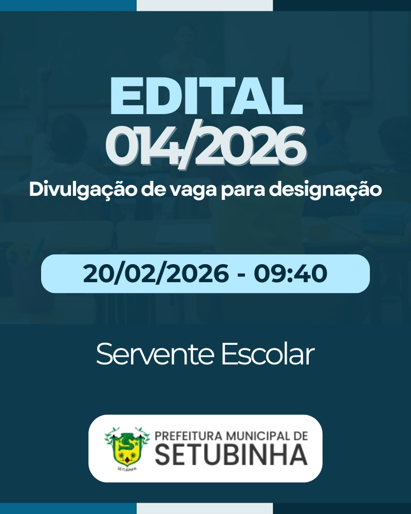 Edital 14/2026 – Divulgação de vaga para contratação
