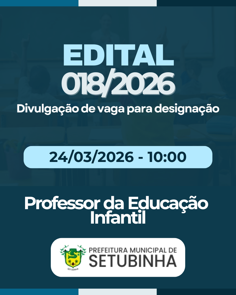 Edital 18/2026 – Divulgação de vaga para contratação