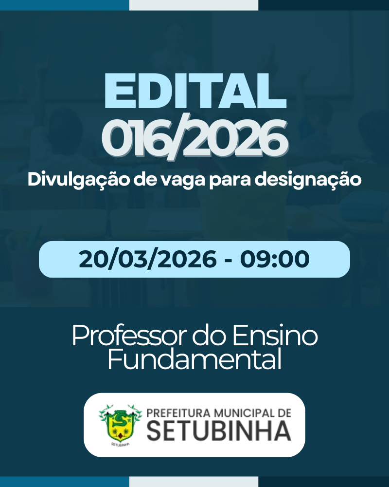 Edital 16/2026 – Divulgação de vaga para contratação