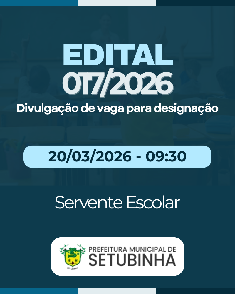 Edital 17/2026 – Divulgação de vaga para contratação