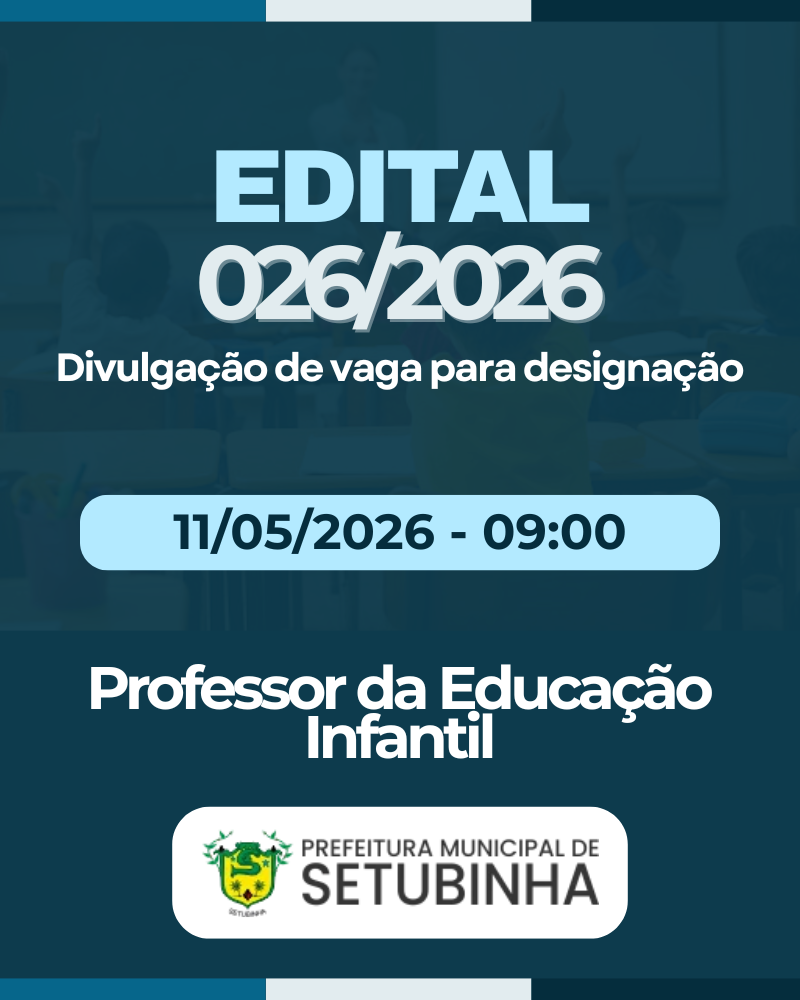 Edital 26/2026 – Divulgação de vaga para contratação