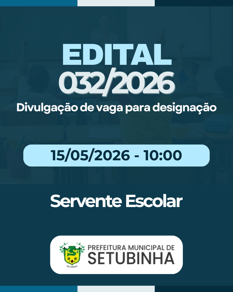 Edital 32/2026 – Divulgação de vaga para contratação