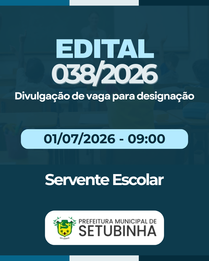 Edital 38/2026 – Divulgação de vaga para contratação